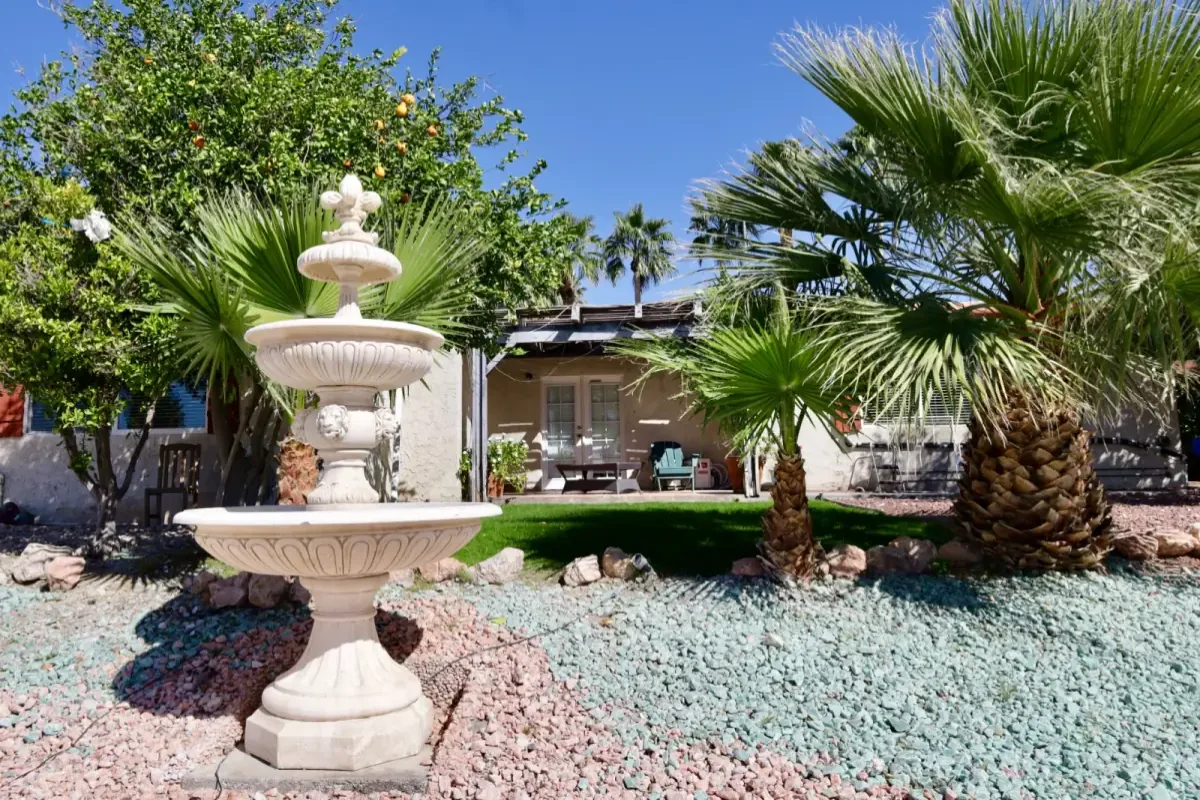 Luxury Addiction Treatment Courtyard in Desert Hot Springs, CA Courtyard for luxury addiction treatment in Desert Hot Springs, CA
