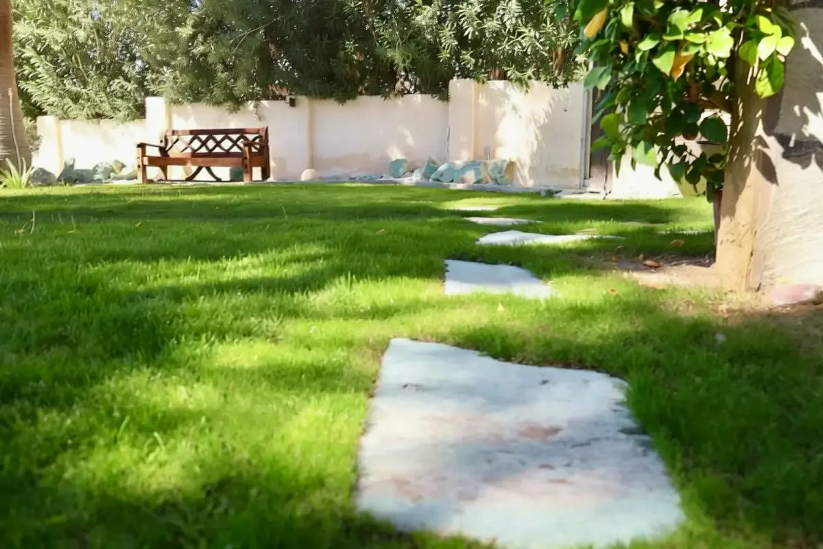 Private Luxury Addiction Treatment Garden in Desert Hot Springs, CA Garden path for luxury addiction treatment in Desert Hot Springs, CA